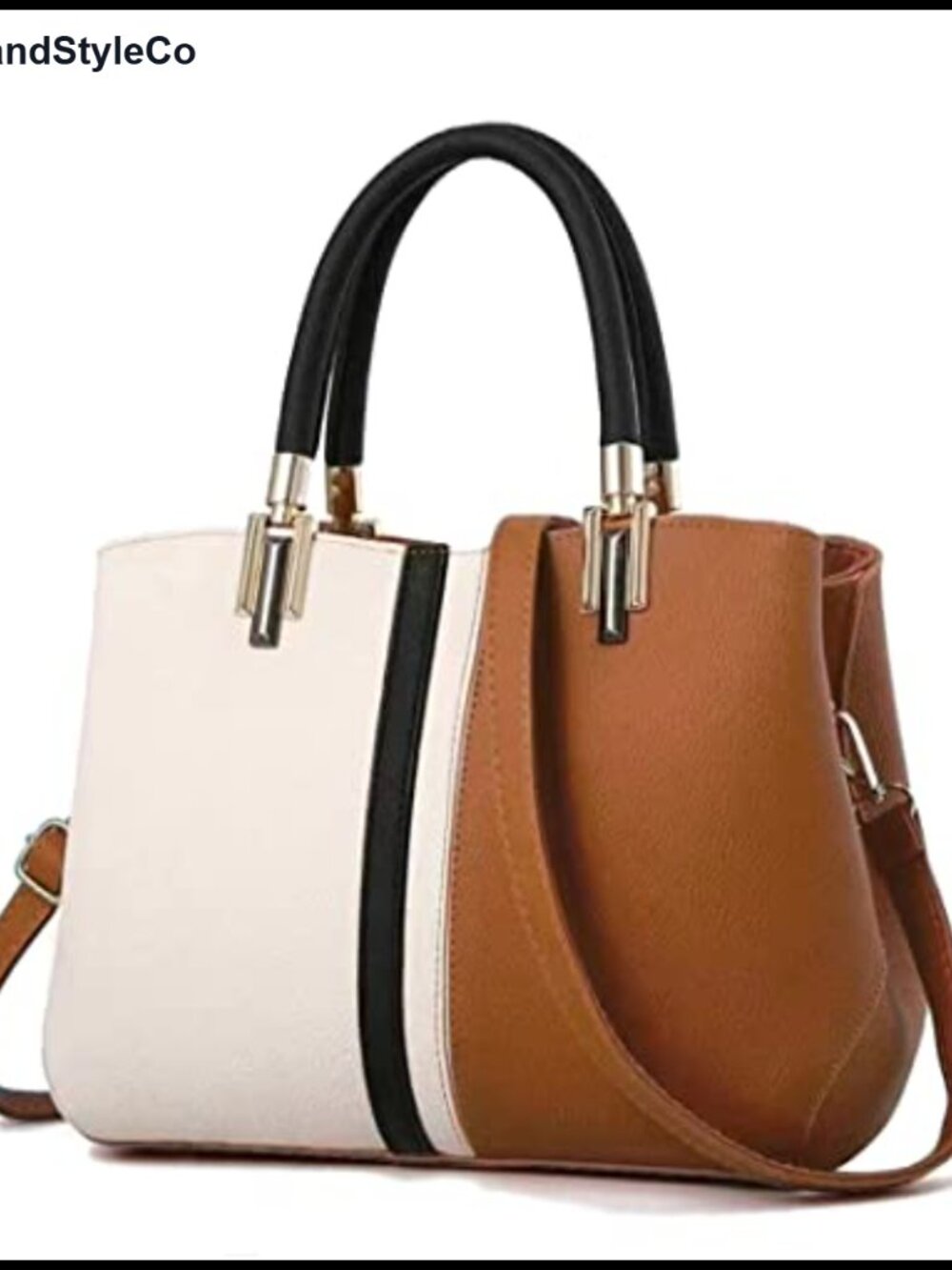 Faux Leather Satchel Top Handle Handbag Shoulder Bag Purse